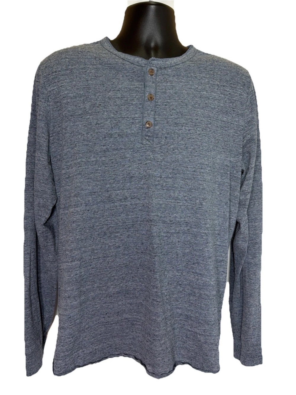 Marine Layer Henley Pullover Men’s Blue Long Sleeve Soft Knit Casual Shirt
